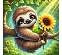 Jigsaw Puzzles for Adults 70 Pieces Sunny Sunflower Sloth,Hard Difficult Challenging Puzzle for adults,70 Piece Educational Game Home Decoration puzzle