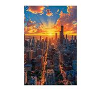 Jigsaw Puzzles for Adults 70 Sunrise City, Challenge Educational Game, Impossible High Difficult Jigsaw Puzzles for Adults, Puzzle 70 Pieces