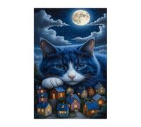 Jigsaw Puzzles for Adults 700 Moon Cat City, Challenge Educational Game, Impossible High Difficult Jigsaw Puzzles for Adults, Puzzle 700 Pieces