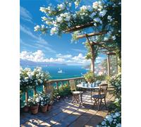 Jigsaw Puzzles for Adults 700 Piece Wooden Terrace Flowers, Jigsaws 700 pieces for adults Family Activity, Challenging puzzles Games, Colourful, Beautiful Decoration Puzzle