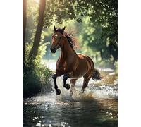 Jigsaw Puzzles for Adults 700 Pieces Brown Horse River, 52x38cm 700 pieces puzzles for adults, Educational Game Challenge Toy, Impossible Puzzle for Family Activity