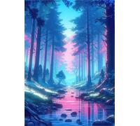 Jigsaw Puzzles for Adults 700 pieces,Misty Woods River puzzles for adults,Classic Educational Games DIY Handwork Puzzle for Home Decor Gift