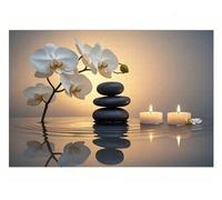 Jigsaw Puzzles For Adults 700 Pieces Orchid Stone Candle puzzles 700 pieces for adults Teenagers Challenge Toy Educational Games Home Decoration Puzzle Gifts 52x38 cm/700pcs