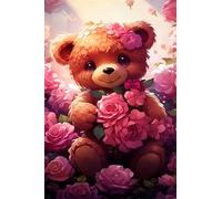 Jigsaw Puzzles for Adults 700, Pink Flower Bears Puzzle, Challenging Puzzles, Perfect for Relaxation, Creativity & Gift Giving 700 Piece Puzzle Games for Adults