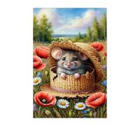 Jigsaw Puzzles for Adults 700 Poppies Animal Mouse, Challenge Educational Game, Impossible High Difficult Jigsaw Puzzles for Adults, Puzzle 700 Pieces