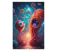 Jigsaw Puzzles for Adults 75x50cm/1000pcs Alien Jellyfish Encounter Jigsaw for Adults Toy Wall Decor Presents for Women Great Gift for Gaming 75x50cm/1000pcs