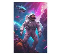 Jigsaw Puzzles for Adults 75x50cm/1000pcs Astronaut in Space Shark Puzzles for Adults Anti-Stress Toys Improve Memory Deal As Gifts for The Whole Family 75x50cm/1000pcs