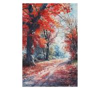 Jigsaw Puzzles for Adults 75x50cm/1000pcs Autumn Blaze Path Jigsaw for Adults Brain Teaser Game A Work of Art Birthday Present, Gifts, 75x50cm/1000pcs