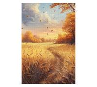 Jigsaw Puzzles for Adults 75x50cm/1000pcs Autumn Wheat Field Path Adult Puzzles Brain Teaser Game Hand Speed Race Unique Birthday And Gifts 75x50cm/1000pcs
