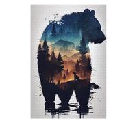 Jigsaw Puzzles for Adults 75x50cm/1000pcs Bear Silhouette Adult Puzzles Brain Teaser Game Hand Speed Race Unique Birthday And Gifts 75x50cm/1000pcs