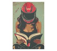 Jigsaw Puzzles for Adults 75x50cm/1000pcs Biker Girl Reading A Book Puzzles for Adults Fun Games Difficult Challenge Unique Birthday And Xmas Gifts 75x50cm/1000pcs