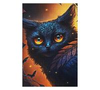 Jigsaw Puzzles for Adults 75x50cm/1000pcs Black Ghost Cat Jigsaws for Adults Fun Games Perfect Decoration Challenging To Complete 75x50cm/1000pcs