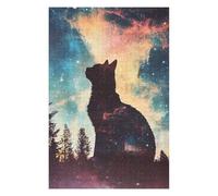 Jigsaw Puzzles for Adults 75x50cm/1000pcs Cat in The Galaxy Adult Jigsaw Toy Wall Decor Precision Cutting Fun Activities at Home 75x50cm/1000pcs