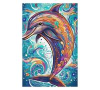 Jigsaw Puzzles for Adults 75x50cm/1000pcs Colorful Abstract Dolphin Art Jigsaw for Adults Toy Wall Decor Presents for Women Great Gift for Gaming 75x50cm/1000pcs
