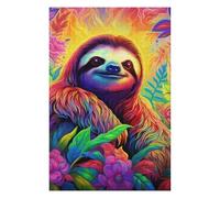 Jigsaw Puzzles for Adults 75x50cm/1000pcs Colorful Sloth in Flowers Jigsaw for Adults Toy Wall Decor Presents for Women Great Gift for Gaming 75x50cm/1000pcs
