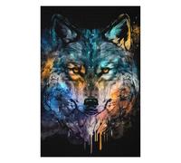 Jigsaw Puzzles for Adults 75x50cm/1000pcs Colorful Wolf Portrait Artwork Jigsaws for Adults Relaxing Games Difficult Challenge Christmas Birthday Gifts 75x50cm/1000pcs