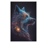 Jigsaw Puzzles for Adults 75x50cm/1000pcs Cosmic Wolf Portrait Puzzles for Adults Brain Teaser Game Wall Art Educational Challenge 75x50cm/1000pcs