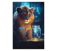 Jigsaw Puzzles for Adults 75x50cm/1000pcs Cute Lion Luminous Glow Jigsaw for Adults Brain Teaser Game A Work of Art Birthday Present, Gifts, 75x50cm/1000pcs