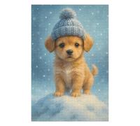 Jigsaw Puzzles for Adults 75x50cm/1000pcs Cute Puppy in Winter Hat Puzzles for Adults Relaxing Games Improve Memory Gifts for Friends And Family 75x50cm/1000pcs