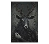 Jigsaw Puzzles for Adults 75x50cm/1000pcs Dark Forest Stag Portrait Jigsaw Puzzle Hands-on Game Difficult Challenge Gifts for Friends And Family 75x50cm/1000pcs