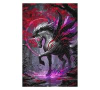 Jigsaw Puzzles for Adults 75x50cm/1000pcs Dark Winged Unicorn in Forest Puzzle for Adults Relaxing Games Stress Reliever Help The Brain Exercise 75x50cm/1000pcs
