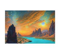 Jigsaw Puzzles for Adults 75x50cm/1000pcs Distant Fantasy Landscape Jigsaw Relaxing Games Analysis And Logic Unique Birthday And Xmas Gifts 75x50cm/1000pcs