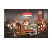 Jigsaw Puzzles for Adults 75x50cm/1000pcs Dogs Playing Poker Jigsaw Relaxing Games Analysis And Logic Unique Birthday And Xmas Gifts 75x50cm/1000pcs