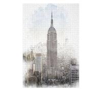 Jigsaw Puzzles for Adults 75x50cm/1000pcs Empire State Building Jigsaw for Adults Brain Teaser Game A Work of Art Birthday Present, Gifts, 75x50cm/1000pcs