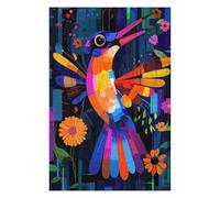 Jigsaw Puzzles for Adults 75x50cm/1000pcs Expressionist Geometry Hummingbird - Vibrant Abstract Nature Art Adult Jigsaw Puzzle Relaxing Games Analysis And Logic Fun Activities at Home 75x50cm/1000pcs