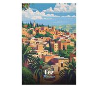 Jigsaw Puzzles for Adults 75x50cm/1000pcs Fez, Morocco Travel Jigsaw Puzzle Toy Wall Decor Difficult Challenge Deal As Gifts for The Whole Family 75x50cm/1000pcs