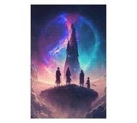 Jigsaw Puzzles for Adults 75x50cm/1000pcs Four Figures Gazing at Cosmic Tower Jigsaw Puzzle Hands-on Game Difficult Challenge Gifts for Friends And Family 75x50cm/1000pcs