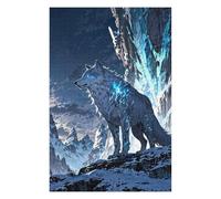 Jigsaw Puzzles for Adults 75x50cm/1000pcs Frost Guardian White Wolf in Snowy Mountains Jigsaw Puzzle Anti-Stress Toys Hand Speed Race Gifts for Friends And Family 75x50cm/1000pcs