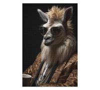 Jigsaw Puzzles for Adults 75x50cm/1000pcs Funky Llama in Suit Adult Jigsaw Toy Wall Decor Precision Cutting Fun Activities at Home 75x50cm/1000pcs