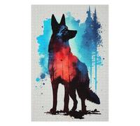 Jigsaw Puzzles for Adults 75x50cm/1000pcs German Shepherd Watercolor Jigsaw for Adults Brain Teaser Game A Work of Art Birthday Present, Gifts, 75x50cm/1000pcs