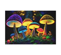 Jigsaw Puzzles for Adults 75x50cm/1000pcs Glowing Forest Mushrooms Jigsaws for Adults Fun Games Perfect Decoration Challenging To Complete 75x50cm/1000pcs