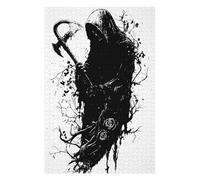 Jigsaw Puzzles for Adults 75x50cm/1000pcs Grim Reaper with Axe Black And White Adult Puzzles Hands-on Game Stress Reliever Fun at Home Activities, 75x50cm/1000pcs