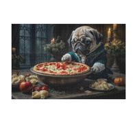 Jigsaw Puzzles for Adults 75x50cm/1000pcs Grumpy Pug And Pizza Jigsaws for Adults Relaxing Games Home Decoration Unique Birthday And Xmas Gifts 75x50cm/1000pcs