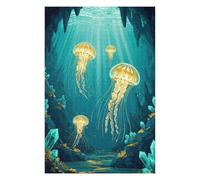 Jigsaw Puzzles for Adults 75x50cm/1000pcs Jellyfish in Underwater Cave Puzzles for Adults Relaxing Games Improve Memory Gifts for Friends And Family 75x50cm/1000pcs