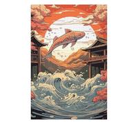 Jigsaw Puzzles for Adults 75x50cm/1000pcs Koi Japanese Landscapes Puzzle for Adults Relaxing Games Stress Reliever Help The Brain Exercise 75x50cm/1000pcs
