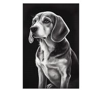 Jigsaw Puzzles for Adults 75x50cm/1000pcs Monochrome Beagle Portrait Jigsaw Puzzle Hands-on Game Difficult Challenge Gifts for Friends And Family 75x50cm/1000pcs