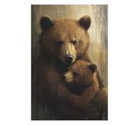 Jigsaw Puzzles for Adults 75x50cm/1000pcs Mother Bear And Cub Puzzle for Adults Brain Teaser Game Precision Cutting Great Gift for Gaming 75x50cm/1000pcs