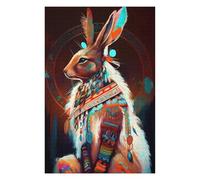 Jigsaw Puzzles for Adults 75x50cm/1000pcs Native American Rabbit Spirit Jigsaws for Adults Relaxing Games Difficult Challenge Christmas Birthday Gifts 75x50cm/1000pcs