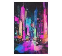 Jigsaw Puzzles for Adults 75x50cm/1000pcs Neon Cityscape Crayon Scratch Art Jigsaw Puzzle Anti-Stress Toys Hand Speed Race Gifts for Friends And Family 75x50cm/1000pcs