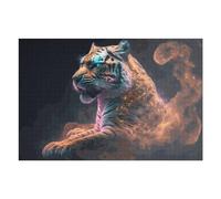 Jigsaw Puzzles for Adults 75x50cm/1000pcs Neon Tiger Digital Art Jigsaws for Adults Fun Games Perfect Decoration Challenging To Complete 75x50cm/1000pcs