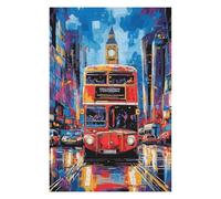 Jigsaw Puzzles for Adults 75x50cm/1000pcs Pop Art London Bus with Big Ben Backdrop Jigsaw Puzzle Hands-on Game Difficult Challenge Gifts for Friends And Family 75x50cm/1000pcs