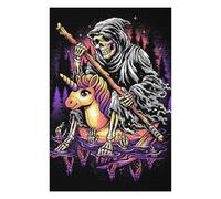 Jigsaw Puzzles for Adults 75x50cm/1000pcs Reaper Riding Unicorn Jigsaw for Adults Toy Wall Decor Presents for Women Great Gift for Gaming 75x50cm/1000pcs