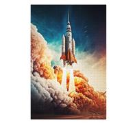 Jigsaw Puzzles for Adults 75x50cm/1000pcs Rocket Launch Powering Through The Sky Adult Puzzles DIY Toys A Work of Art Unique Birthday And Xmas Gifts 75x50cm/1000pcs