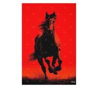 Jigsaw Puzzles for Adults 75x50cm/1000pcs Running Horse Silhouette - Bold Red Power Puzzles for Adults Fun Games Difficult Challenge Unique Birthday And Xmas Gifts 75x50cm/1000pcs