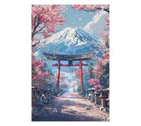 Jigsaw Puzzles for Adults 75x50cm/1000pcs Sacred Sakura Path to Fuji Jigsaw Puzzle Hands-on Game Difficult Challenge Gifts for Friends And Family 75x50cm/1000pcs