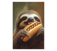 Jigsaw Puzzles for Adults 75x50cm/1000pcs Sloth Eating Hot Dog Jigsaw Relaxing Games Analysis And Logic Unique Birthday And Xmas Gifts 75x50cm/1000pcs